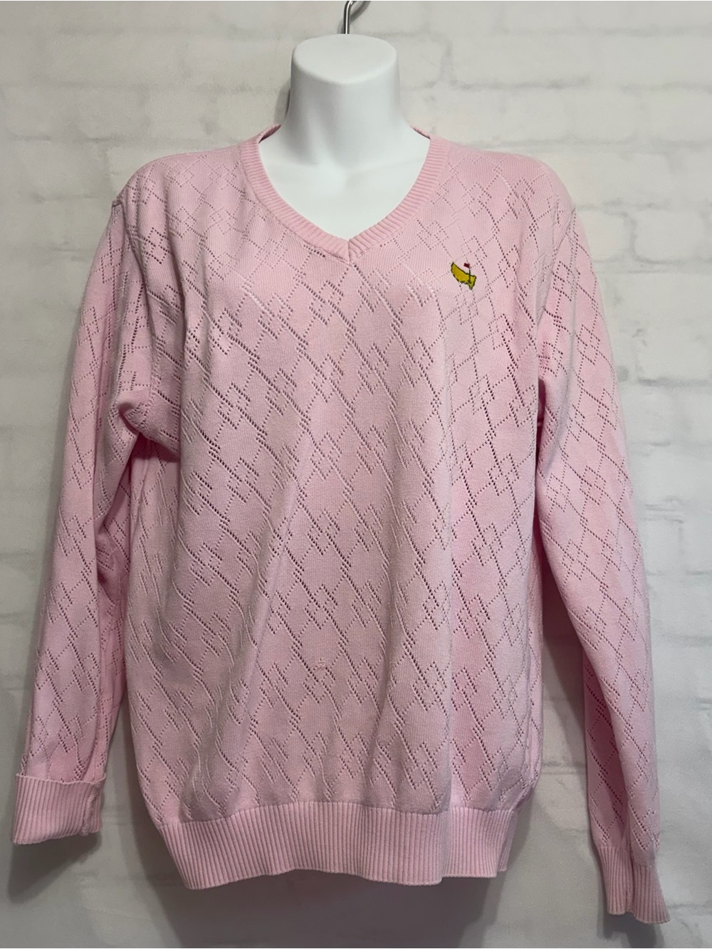 VTG Masters Collection Pink V-Neck Sweater Women’s Golf Pink/small